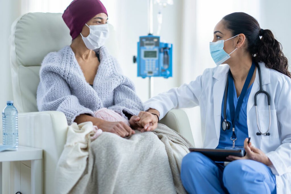 Oncology team providing patient treatment