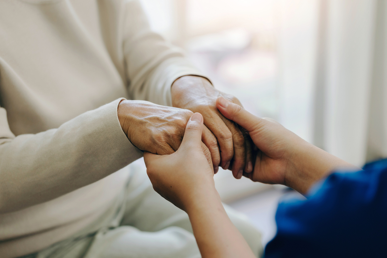 Caregiver providing compassionate care